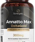Sunergetic Premium Annatto Tocotrienol Supplement " With Deltagold " Tocotrienols Vitamin E 300 Mg " Supports Liver Immune & Heart Health Delta + Gamma Tocotrienols (30 Liquid Capsules)