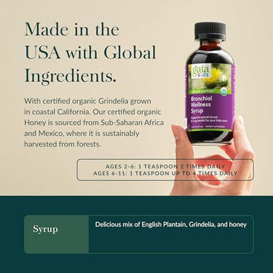 Gaia Herbs Gaiakids Bronchial Wellness Syrup Immune Health Soothing Throat And Respiratory Support Organic Honey Lemon Flavor Physician Formulated 3 Fluid Ounces
