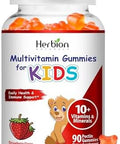 Herbion Naturals Multivitamin Gummies For Kidsimmune Support With Vitamin C D3 B12 A E & Zincstrawberry Flavorgluten Vegan Chewable Gummy Vitamins90 Ct