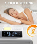 Gannyfer White Noise Sound Machine With Dual Alarm Clock - Soft Night Light 41 Non Looping Sounds Usb Port Charger 3 Timers Memory Function 31 Adjustable Volume Sleep Sound Machine For Adult & Home Bedroom