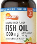 Sundance Fish Oil Softgels 1000Mg With Active Omega3 200 Softgels Natural Lemon Flavor Nongmo And Gluten Supplement