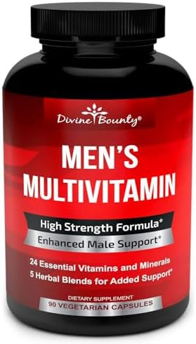 Divine Bounty Mens Multivitamin Ã¢â‚¬â€œ Daily Multivitamin For Men With Vitamin A C D E K B Complex, Calcium, Magnesium, Selenium, Zinc Plus Heart, Brain, Immune, And Men'S Multivitamins Ã¢â‚¬â€œ 90 Vegetarian Capsules