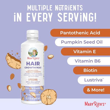 Maryruth's Liquid Nighttime Multimineral (Pineapple) & Hair Growth Max Liposomal (Almond