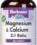 Bluebonnet Nutrition Calcium & Magnesium Bone Health Nongmo Vegan Kosher Gluten Soy 90 Vegetable Capsules 30 Servings