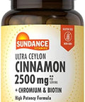 Sundance Ceylon Cinnamon Capsules 2500Mg 60 Pills With Chromium And Biotin Vegetarian Nongmo And Gluten Supplement