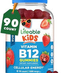 Lifeable Sugar Kids Vitamin B12 Gummies 1000 Mcg Great Tasting B12 Vitamins For Kids Energy Mood And Metabolism Support B 12 Vitamin Gummies For Boys And Girls 90 Gummies