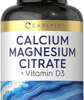 Carlyle Calcium Magnesium Citrate With Vitamin D3 150 Capsules Non-Gmo & Gluten Supplement