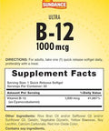 Sundance Vitamin B12 1000 Mcg 50 Quick Release Softgels Nongmo And Gluten Supplement