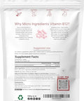 Micro Ingredients Vitamin B12 1000 Mcg Methylcobalamin 365 Chewable Tablets Fast Dissolve Natural Strawberry Flavor Supports Energy & Metabolism Health Vegan Non-Gmo Gluten Free