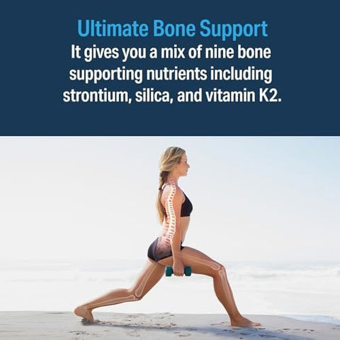 Ultimate Bone Support Supplement Strontium Silica Vitamin K2 And D3 Support Bone Health Bone Strength Non Gmo Gluten Dairy Soy Vegan (60 Tablets)