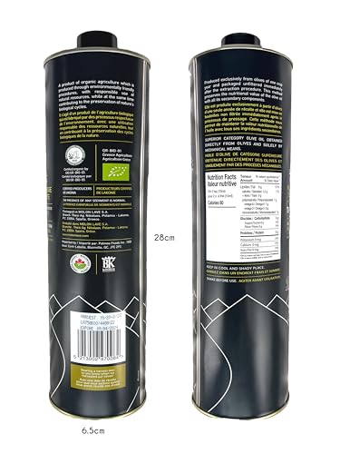 MOLON LAVE Organic Olive Oil Extra Virgin Cold Pressed | Polyphenol Rich Up To 1200mg/kg | EVOO From Greece | Unblended Single Source | 100% Natural | NON-GMO | 25.4 fl oz (750ml)