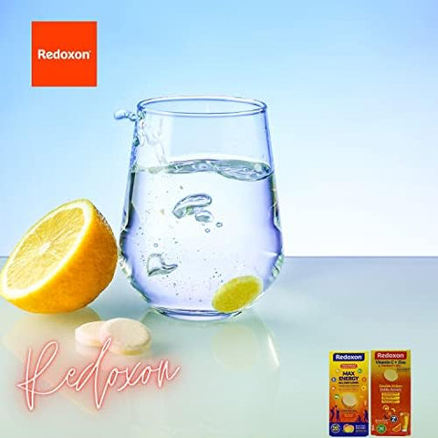 Redoxon Max Energy Helps Support Inmune System Citrus Flavor 20 Effervescent Tablets 2.82 Oz Box