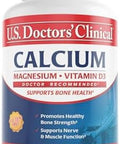 U.S. Doctors' Clinical 1200Mg Calcium Citrate & Calcium Carbonate Supplement W/Vitamin D3 & Magnesium - Support For Bone Strength, Muscles & Nerves - Vegan, Non-Gmo - 60 Tablets[1-Month Supply]