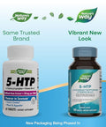 Nature'S Way 5-Htp L-5-Hydroxytryptophan Helps Make Serotonin To Promote A Positive Outlook Vitamin B6 Vitamin C Griffonia Bean Extract 60 Tablets (Packaging May Vary)