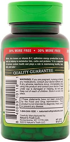Nature's Truth Ultra Biotin 5,000 mcg Fast Dissolve Tabs Natural Berry Flavor - 78 ct, Pack of 2