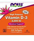 Now Foods Vitamin D3 Structural Support 2000 I.U 480 Softgels