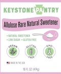 Keystone Pantry Liquid Allulose 1 Pint | Natural Low Calorie Sweetener for Coffee, Tea, Baking & Cooking | Keto, Diabetic Friendly, Zero Net Carbs, Vegan, Gluten Free, Non-GMO, Kosher