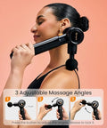 Napre Massage Gun With Extension Handle And 3 Adjustable AnglesDeep Tissue Back Massage For Neck/Shoulders/Waist/Legs/Body Pain ReliefHandheld Percussion Muscle Massager With Portable CaseBlack