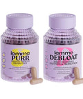 Lemme Purr & Debloat Capsule Bundle - Vaginal Health Supplement For Women Debloat Capsules For Bloating & Gas Relief Probiotics & Prebiotics - Gluten Free Non-Gmo - 60 Ct. Each