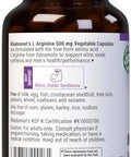 Bluebonnet Nutrition Larginine 500Mg Form Amino Acid Nitric Oxide Precursor Soy Gluten Nongmo Kosher Vegan 100 Vegetable Capsules 100 Servings White