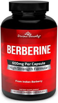 Divine Bounty Pure Berberine Complex - 600Mg Per Capsule Berberine Hcl Supplement - 60 Vegetarian Capsules