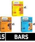 RXBAR Nut Butter and Oat Protein Bars, Protein Snack, Snack Bars, Variety Pack (3 Boxes, 15 Bars)