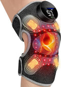 Halidodo Upgrade 4 Massage Area Knee Brace & Red Light Therapy For Knee Cord-Free Rechargeable Controller 20Min Auto Shut-Off 660Nm & 850Nm Red Light Therapy Device For Knee/Elbow/Shoulder.