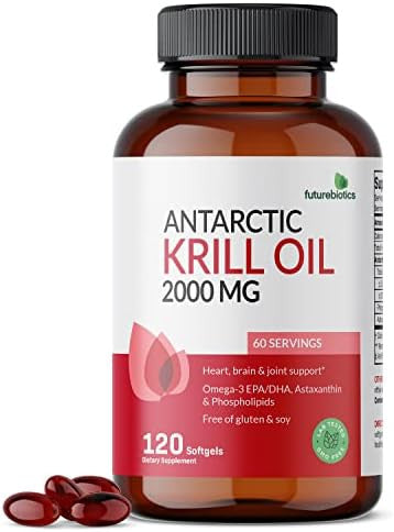 Futurebiotics Antarctic Krill Oil 2000Mg With Astaxanthin Omega3S Epa Dha And Phospholipids 100% Pure Premium Krill Oil Heavy Metal Tested Non Gmo 120 Softgels