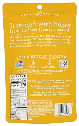 Sahale Snacks Honey Almonds Glazed Mix, 4 oz., Pack of 1 ÃƒÂ¢Ã¢â€šÂ¬Ã¢â‚¬Å“ Nut Snacks in a Resealable Pouch, No Artificial Flavors, Preservatives or Colors, Gluten-Free Snacks