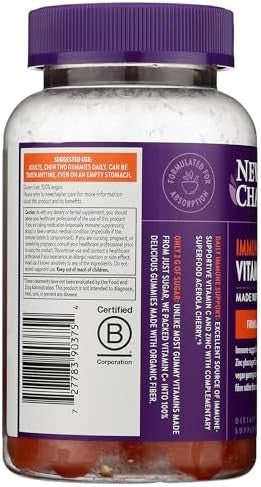 Chapter Vitamin C+ Gummies ÃƒÂ¢Ã¢â€šÂ¬Ã¢â‚¬Å“ 40% Less SugarÃƒâ€šÃ‚Â§, Excellent Source Of Vitamin C, Two Daily Gummies For Immune Support With Acerola Cherry, Vegan, Non-Gmo, Gluten Free, Citrus Flavored, 60Ct