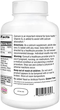 21St Century Calcium Plus D Supplement Tablet 600 Mg 400 Count