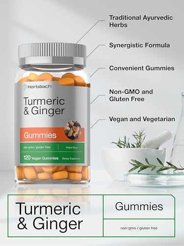 Horbaach Turmeric And Ginger Gummies 120 Count