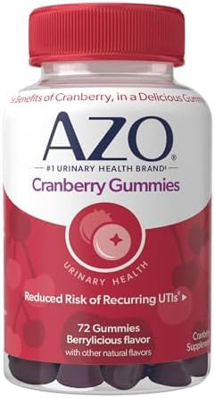 Azo Cranberry Urinary Tract Health Gummies Dietary Supplement 2 Gummies Glass Cranberry Juice Helps Cleanse Protect Natural Berrylicious Flavor Gummies Nongmo 40 Count