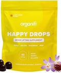 Organifi Happy Drops - Daily Superfood Happy Gummies For Adults - Mood Support Supplement For Balance, Bliss, Energy And Taking The Edge Off - Sweet Lemon Flavor - 60 Gummies
