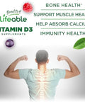Lifeable Sugar Free Vitamin D 5000 IU Great Tasting Natural Flavor Gummy Supplement Gluten Free Vegetarian GMOFree Chewable for Immune Support and Bone Health for Adults 90 Gummies