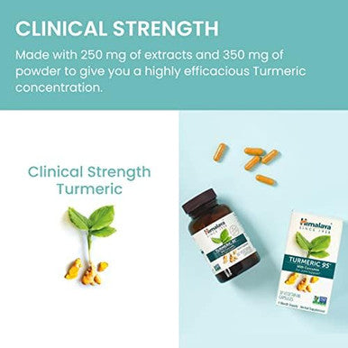 Himalaya Turmeric 95 Supplement With Curcumin/Curcuminoids Joint And Muscle Support Optimum Flexibility And Mobility 600 Mg Nongmo Vegan Gluten 60 Capsules 2 Pack 60 Day Supply