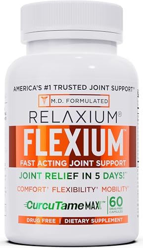 Relaxium Sleep & Joint Relief Bundle Melatonin & Ashwagandha Sleep Aid + Curcutame & Glucosamine Chondroitin 60 Capsules Each Drug Support For Sleep & Joint Health