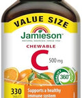 Jamieson Chewable VitaminC 500Mg Value Supplement Pack(330 Count) Tangy Orange (Imported From Canada)
