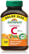 Jamieson Chewable VitaminC 500Mg Value Supplement Pack(330 Count) Tangy Orange (Imported From Canada)