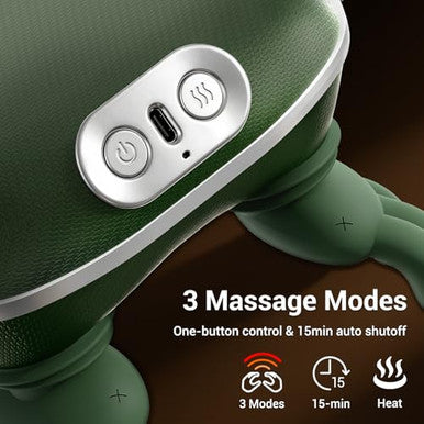 Cottonhk Neck Massager With Heat Bionic Deep Tissue Shiatsu Kneading Cordless Rechargeable Hands ' Free Wearable For Muscles Home Office Back And Shoulder Massagers With Fingers