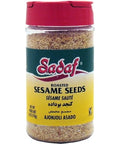 Sadaf Roasted Sesame Seeds - Sesame Seeds for Cooking and Food Flavoring - Spices & Seasonings - Semillas de Ajonjoli - Kosher - 6 Oz Bottle with Shaker Top
