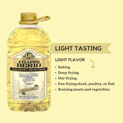 Filippo Berio EXTRA LIGHT Olive Oil, 1 Gallon ÃƒÆ’Ã‚Â¢ÃƒÂ¢Ã¢â‚¬Å¡Ã‚Â¬ÃƒÂ¢Ã¢â€šÂ¬Ã…â€œ For Baking and Frying