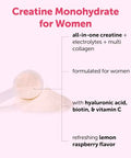 Micro Ingredients Creatine Electrolytes Multi Collagen For Women 5000Mg Micronized Creatine Monohydrate Powder Complex Creatine Hydration Drink Mix Lemon Raspberry Sugar-Free Non-Gmo