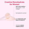 Micro Ingredients Creatine Electrolytes Multi Collagen For Women 5000Mg Micronized Creatine Monohydrate Powder Complex Creatine Hydration Drink Mix Lemon Raspberry Sugar-Free Non-Gmo