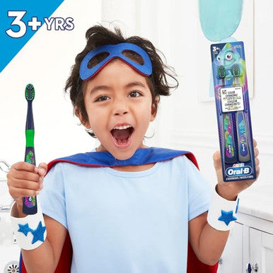 Oral-B Kid'S Manual Toothbrush With Extra Soft Color Changing Bristles For Ages 3 2 Count