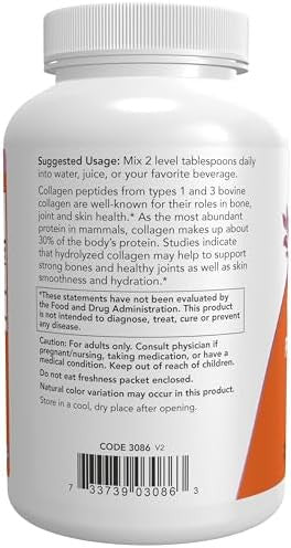 Now Foods Supplements Collagen Peptides Powder Clinically Tested Joint And Bone Health 8Ounce