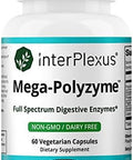 Interplexus Megapolyzyme Full Spectrum Vegetarian Digestive Enzymes With Bromelain For Gastrointestinal Support Dairy Soy 60 Capsules (60 Servings)