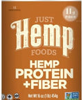 Just Hemp Foods Hemp Protein Powder Plus Fiber, Non-GMO Verified with 11g of Protein & 11g of Fiber per Serving, 16 oz - Packaging May Vary | 11 g of Protein and 11 g of Fiber per 30 g Serving, Non-GMO Verified, Packaging May Vary