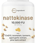 Micro Ingredients Nattokinase 10000 Fu Per Serving (Natural Natto Extract) 240 Vegetarian Capsules With Coq10 Turmeric Aged Garlic & Pine Bark Extract Non-Gmo Lab Tested Cgmp Manufactured