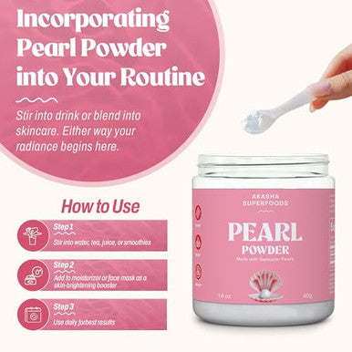Akasha Superfoods Pearl Powder Supports Collagen Production Blend Into Drinks Smoothies Or 14 Oz